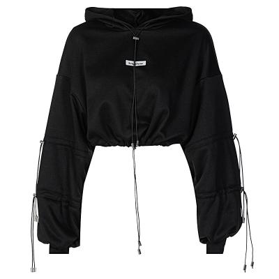 China European and American style breathable new 2022 autumn crop tops sheath long loose sweatshirt letter embroidered hooded women's wear for sale