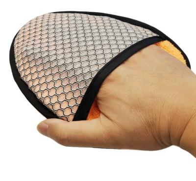 China Mesh Pad Microfiber Auto Sponge Scrubber , Multi Purpose Car Brush Wax Sponge for sale