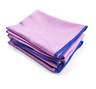 China 40x60cm Viable Microfiber Diamond Cleaning Cloth, Window Cleaning Microwipe Towel for sale