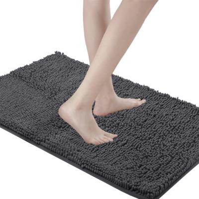 China Traditional Chenille Bath Mat , Super Soft Washable Shaggy Noodle Mat Anti Slip Bath Cover for sale