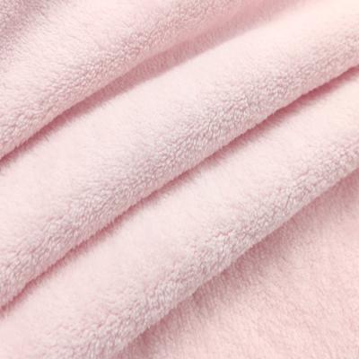 China Double plush QUICK DRY Coral Fleece Fabric Roll of 250GSM 80%Polyester 20%Polyamide for sale