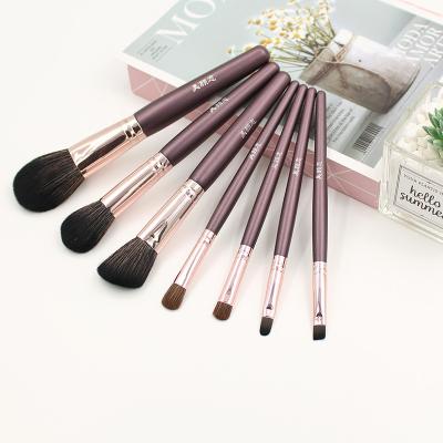 China Makes Apply Makeup 10pcs LOW MOQ HIGH QUALITY Eco Friendly Vegan Fiber Soft Fluffy Hair Premium Custom Brown Private Label Make Up Brushes for sale