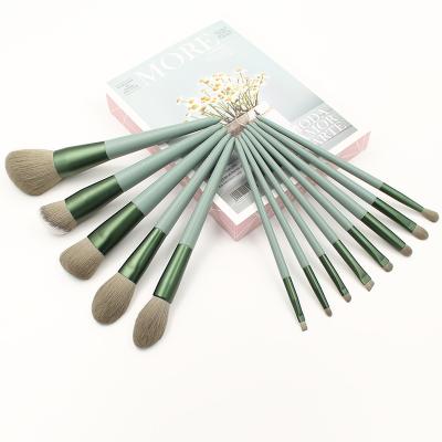 China Makes Apply Makeup 13 PCS Brochas De Maquillaje Kabuki Brushes China Custom Logo Natural Wooden Handle Makeup Brush Set for sale