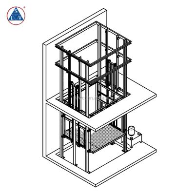 China Hydraulic Electric Outdoor Material Lift 1000kg W x 2000 L 2000mm for sale