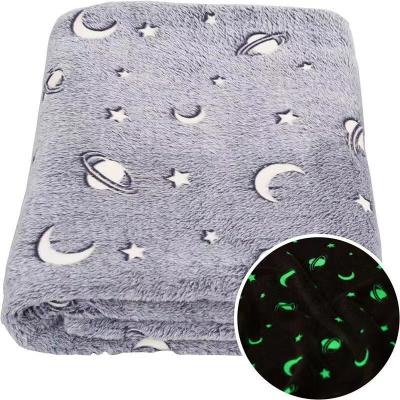 China China Supplier Wholesale Price Flannel Sofa Fleece Single Soft Glow In Dark Throw Blanket for sale