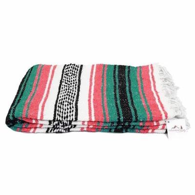 China China supplier viable wholesale mexican style falsa blanket woven yarn dyed striped cotton/polyester beach outdoor blanket for sale