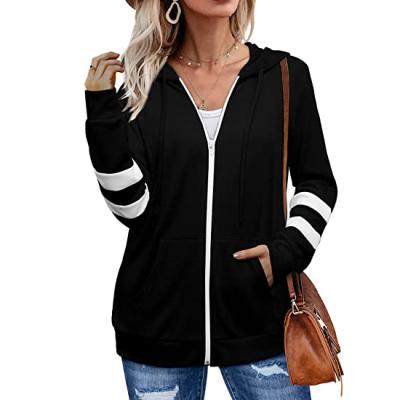 China Newest Stylish Anti-wrinkle Women's Active Sleeve Long Up Hoodies With Pocket Sweatshirts Hooded Jackets for sale