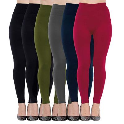 China Warm Sale Breathable Fleece Striped High Waist Winter Soft Stretch Leggings Gaiters For Women for sale