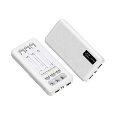 China 2021 Fast Charging Support Best Selling 10000mah Portable Mobile Charger Power Bank With Charging Cable for sale