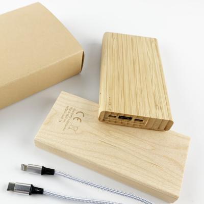 China Hot Selling Wooden Power Bank 10000mah Fast Charging Support Power Bank Fast Charging Mobile Power for sale