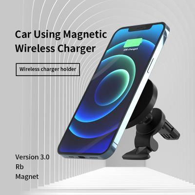 China 2021 Mobile Phone Smart Sensor Car Magnetic Quickly Charging Wireless Charger For iPhone 12 for sale