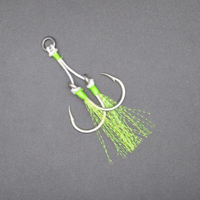 China Mikelu-DH00- High General Fishing Double Hook Fishing Aid Steel Fishing Basting Hooks for sale