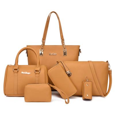 China 6pcs/sets Fashion Women Fashion Handbags Sets Factory Wholesale Purse PU Leather Shoulder Bags for sale