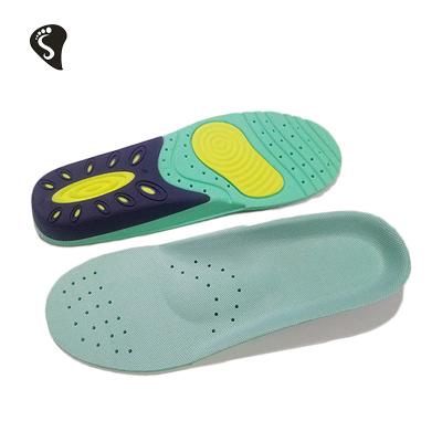 China Arch Support Shock Absorption Perforated PU Foam TPU Heel Support Sport EVA Orthotic Insole for sale