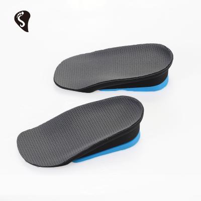 China Soft and comfortable breathable sandwich meshing upper, high-density PU with anti-slip gel pad height increase insole for sale