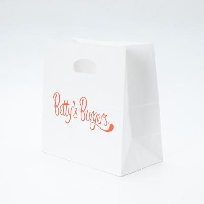 China Recyclables Die Cut Handle Recyclable Kraft Paper Bag Clean Paper Shopping Bag Logo White Custom Printed Kraft for sale