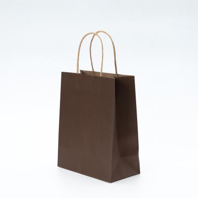 China Recyclable Brown Cosmetics Gift Shopping Paper Bags Restaurant Delivery Paper Bag Kraft for sale