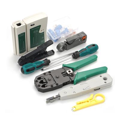 China Professional Telecom Installation DIY Network Ethernet Cable Networking Toolkit LAN Network Wiring Electrical Crimping Tool Kit for sale