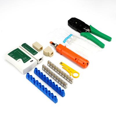 China Network Toolkit Cat5 Cat6 Network Hardware Tool Pliers Wiring Crimp Wire Stripper Lan Maintenance Tool Set for sale