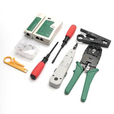 China Network Tool Kit Set 12pcs Network Tool Kit Cable Tester Tool Kit Networking Crimping Tool Kits for sale