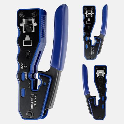 China RJ11 RJ45 Crimpng Intercable Cable Pass Through Cat6 Cable Pliers Tool Rj45 Crimp Tool for sale