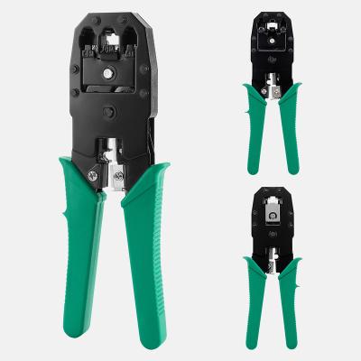 China MULTI FUNCTIONAL Round Cable Crimper Networking RJ45 RJ12 RJ11 Telephone Cable Stripper CAT6 CAT 5 Computer Network Lan Cable Flat Crimp Tool for sale