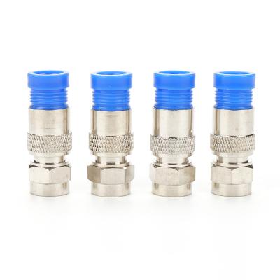 China audio & Video All Metal CCTV Waterproof RG6 Male Coaxial Cable F Plug Terminals Connector for sale