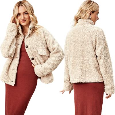 China Fashion Button Long Sleeve Outfits Casual Fleece Coat Winter Warm Loose Coat for sale