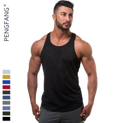 China Wholesale Anti-Shrink Wholesale Loose Gym Mens 100% Cotton Solid Color Fitness Tank Tops for sale