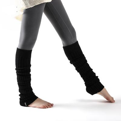 China Leg Warmers Women Brown Gray Knitted Slouchy Sports Yoga Ballet 100% Acrylic Black Dance Thigh Highs for sale