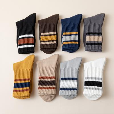 China Stripe Color Block QUICK DRY Spandex 75 Cotton Cushion Winter Organic Warm Thick Sock For Men for sale