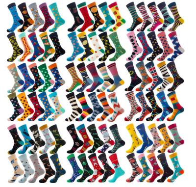 China New Spring Antibacterial Creative Cotton Popular Casual Happy Logo Men Compression Socks Tube Socks for sale