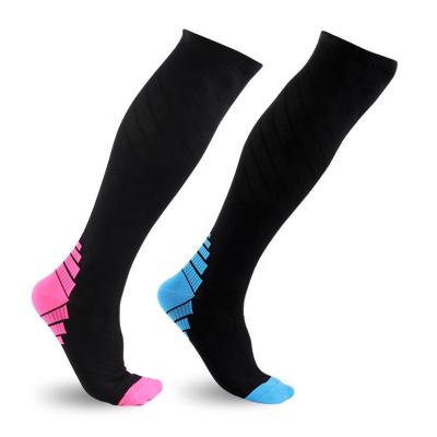 China New Design Antibacterial High Knee Football Socks Black Compression Socks Running For Unisex for sale