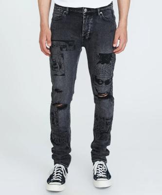 China OEM QUICK DRY Mens Skinny Jeans Vintage Washed Slim Tapered Stretch Fit Fashion Ripped Jeans Men for sale