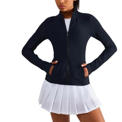 China Breathable New Arrivals Long Sleeve Sexy Sports Fitness Top Wear Jackets Full Zipper Women Ribbed Yoga Wear Tops For Women Coat for sale