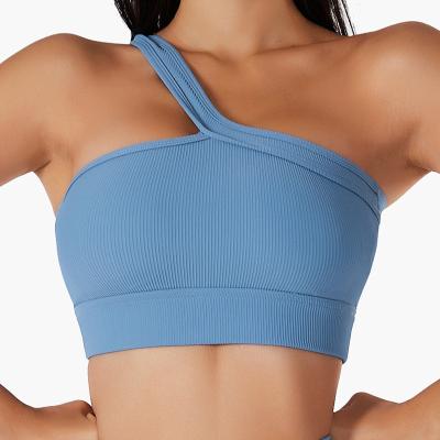 China Women Breathable Compression Stretchy Soft Shoulder One Freedom Fitness Sports Active Running Bra for sale