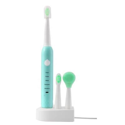 China Battery Operated Cordless Electric Toothbrush 5 Charging Modes Full 2 ​​Minutes Timer 2 Heads Kit for sale