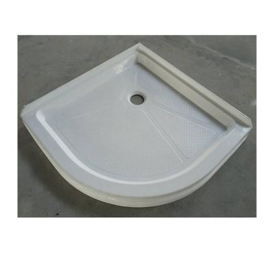 China Custom Cheap Reusable sector shape shower tray corner drain resin steel or acrylic shower tray for sale