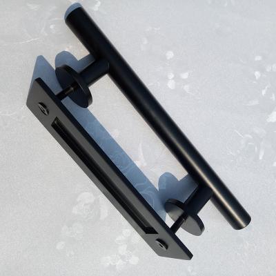 China Hot Sale Factory Supply Stain Steel Door Handle Black Barn Door Handle Durable for sale