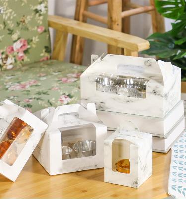 China Recycled Materials Wholesale Window 1 2 4 Clear Wrapping Paper 6 Hole Mini Cake Packaging Box Transparent Cupcake Box for sale