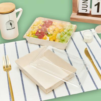 China Recycled Materials Bread Pastry Food Container Sushi High End Biodegradable Disposable Wooden Packaging Take Out Box for sale