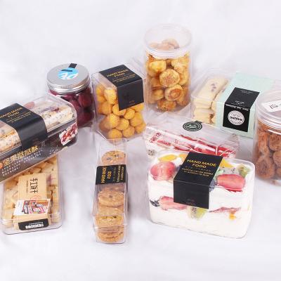 China Recyclable Eco-Friendly Clear Plastic Dessert Storage Box Custom Made Plastic Dessert Dessert Tiramisu Box Clear Plastic Box for sale