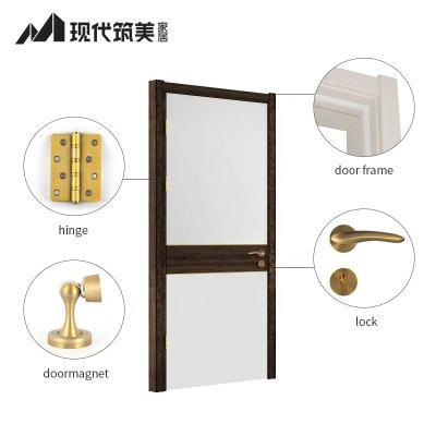 China Sound Insulation Villa Homes Design MDF Soundproof Silent Indoor Plywood Interior Water Resistant Bedroom PVC Wooden Door for sale