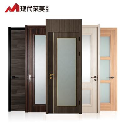 China Waterproof MDF Internal Soundproof Wooden Swing Plywood Sound Insulation Bathroom Kitchen Glass Door PVC Interior Doors for sale