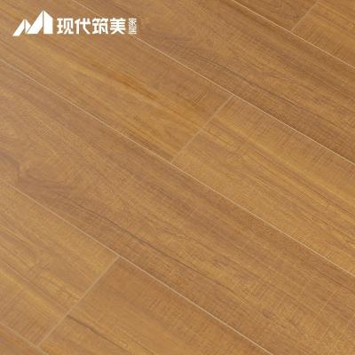 China China supplier modern flooring 12mm dark brown glossy laminate ac4 flooring for living room for sale