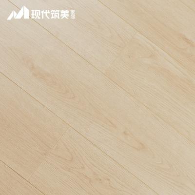 China Modern Waterproof Cheap Price 12mm High Pressure Laminate Flooring White Oak Leaf For For Household for sale