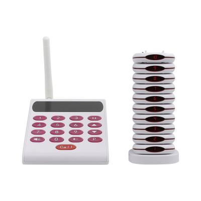 China Restaurant Cafe Hotel Club Service Calling System Wireless Restaurant Pagers Long Range 10 Rechargeable Pagers for Restaurant Cafe for sale