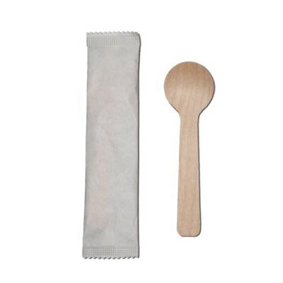 China Disposable Eco-friendly Biodegradable Taking Disposable Natural Wood Cutlery Spoons for sale