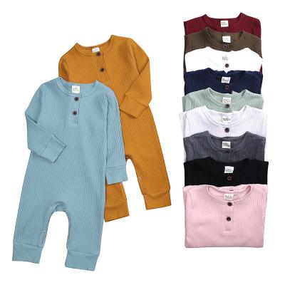 China 2022 Wholesale Organic Baby Ribbed Romper Breathable Clothes Newborn Baby Sleepsuit Rompers for sale