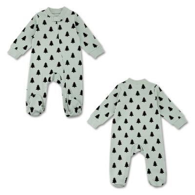 China 100% Cotton Old Sleeve Zipper Pajamas Long Sleeve Baby Knitted Romper Newborn Infant Clothes (For Baby Wholesale) for sale